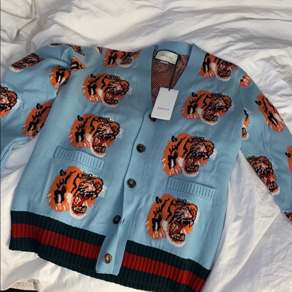 Gucci Tiger print cardigan